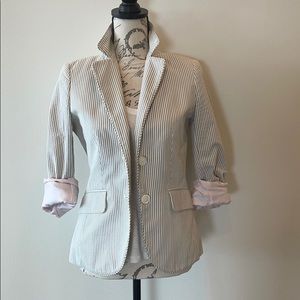 J.Crew Women's Seersucker 2- Button Blazer Size 4